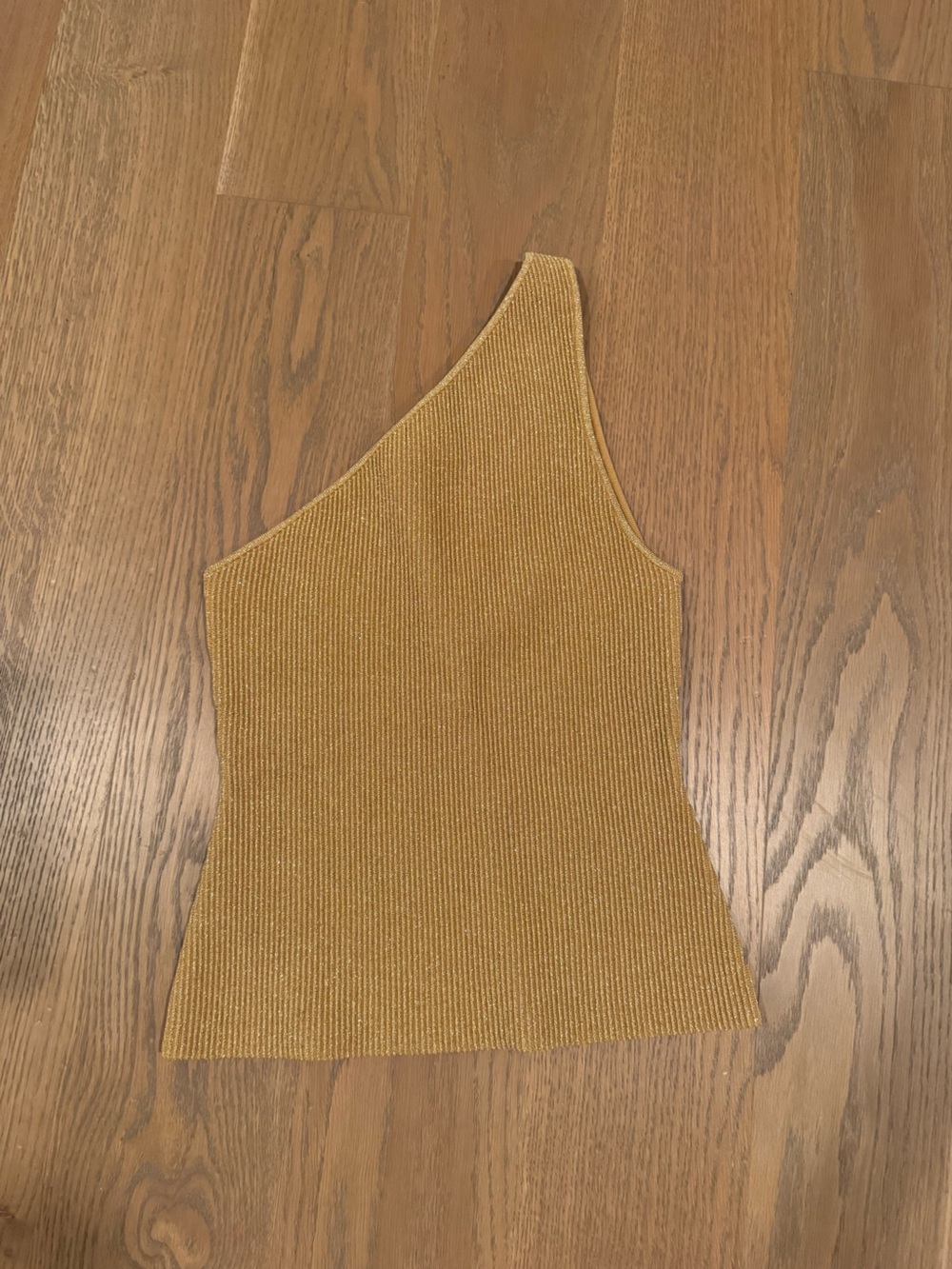 Aritzia gold shimmer one shoulder top